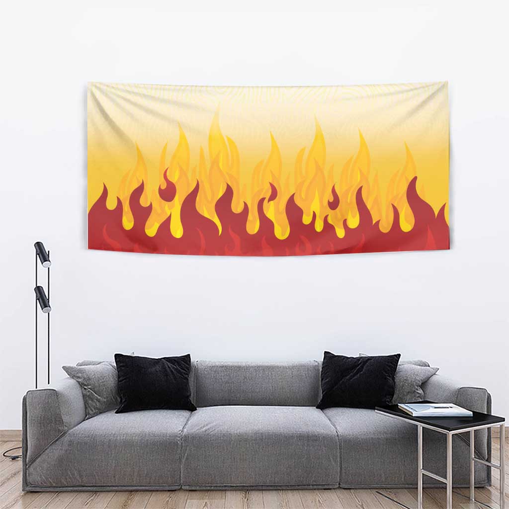 Japanese Kaen Pattern Tapestry Flame Pillar Blazing Lion Heart LT9 - Polynesian Pride