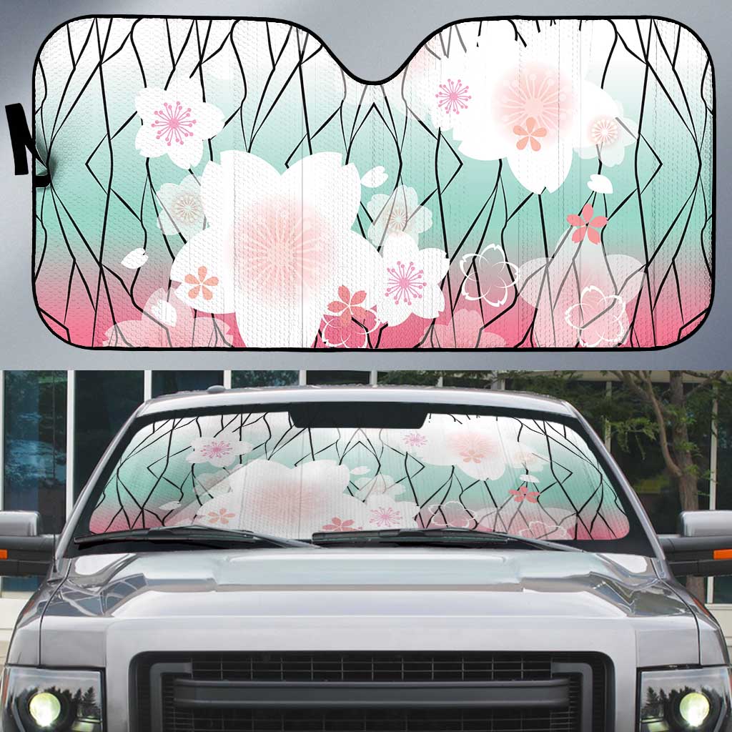 Japanese Kocho Pattern Auto Sun Shade Insect Pillar Butterfly Flower Fairy - Polynesian Pride