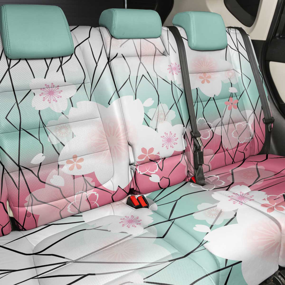 Japanese Kocho Pattern Back Car Seat Cover Insect Pillar Butterfly Flower Fairy LT9 - Polynesian Pride