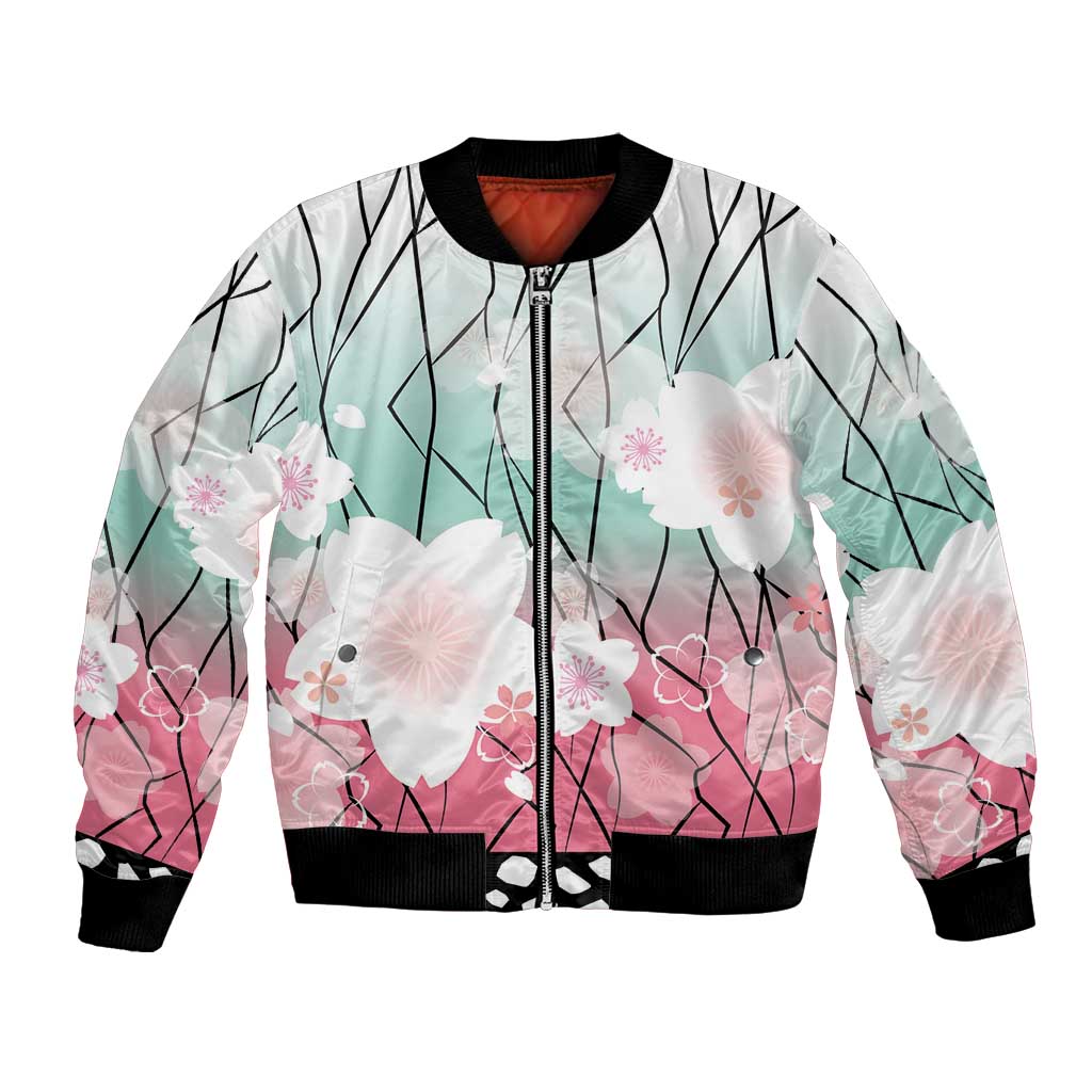 Japanese Kocho Pattern Bomber Jacket Insect Pillar Butterfly Flower Fairy LT9 Unisex Pink - Polynesian Pride