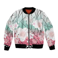 Japanese Kocho Pattern Bomber Jacket Insect Pillar Butterfly Flower Fairy LT9 Unisex Pink - Polynesian Pride