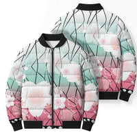 Japanese Kocho Pattern Bomber Puffer Jacket Insect Pillar Butterfly Flower Fairy - Polynesian Pride