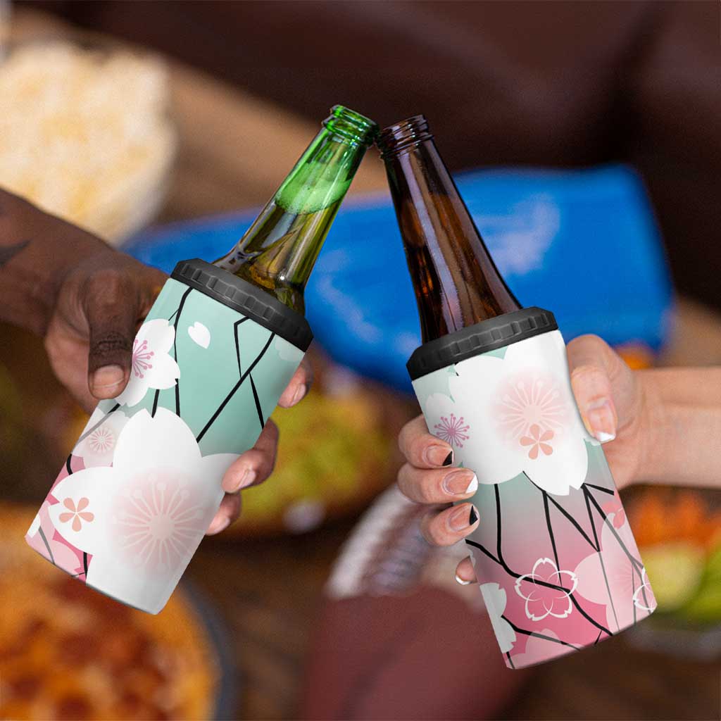 Japanese Kocho Pattern 4 in 1 Can Cooler Tumbler Insect Pillar Butterfly Flower Fairy - Polynesian Pride