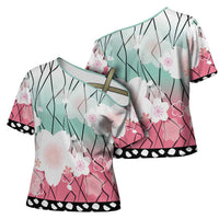 Japanese Kocho Pattern Cross Shoulder Shirt Insect Pillar Butterfly Flower Fairy LT9 - Polynesian Pride