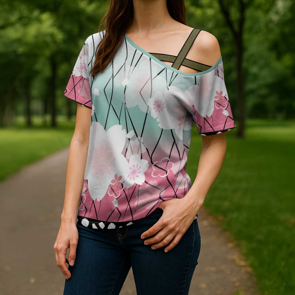 Japanese Kocho Pattern Cross Shoulder Shirt Insect Pillar Butterfly Flower Fairy LT9 - Polynesian Pride