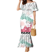 Japanese Kocho Pattern Family Matching Mermaid Dress and Hawaiian Shirt Insect Pillar Butterfly Flower Fairy - Polynesian Pride