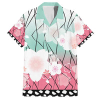 Japanese Kocho Pattern Family Matching Summer Maxi Dress and Hawaiian Shirt Insect Pillar Butterfly Flower Fairy LT9 Dad's Shirt - Short Sleeve Pink - Polynesian Pride