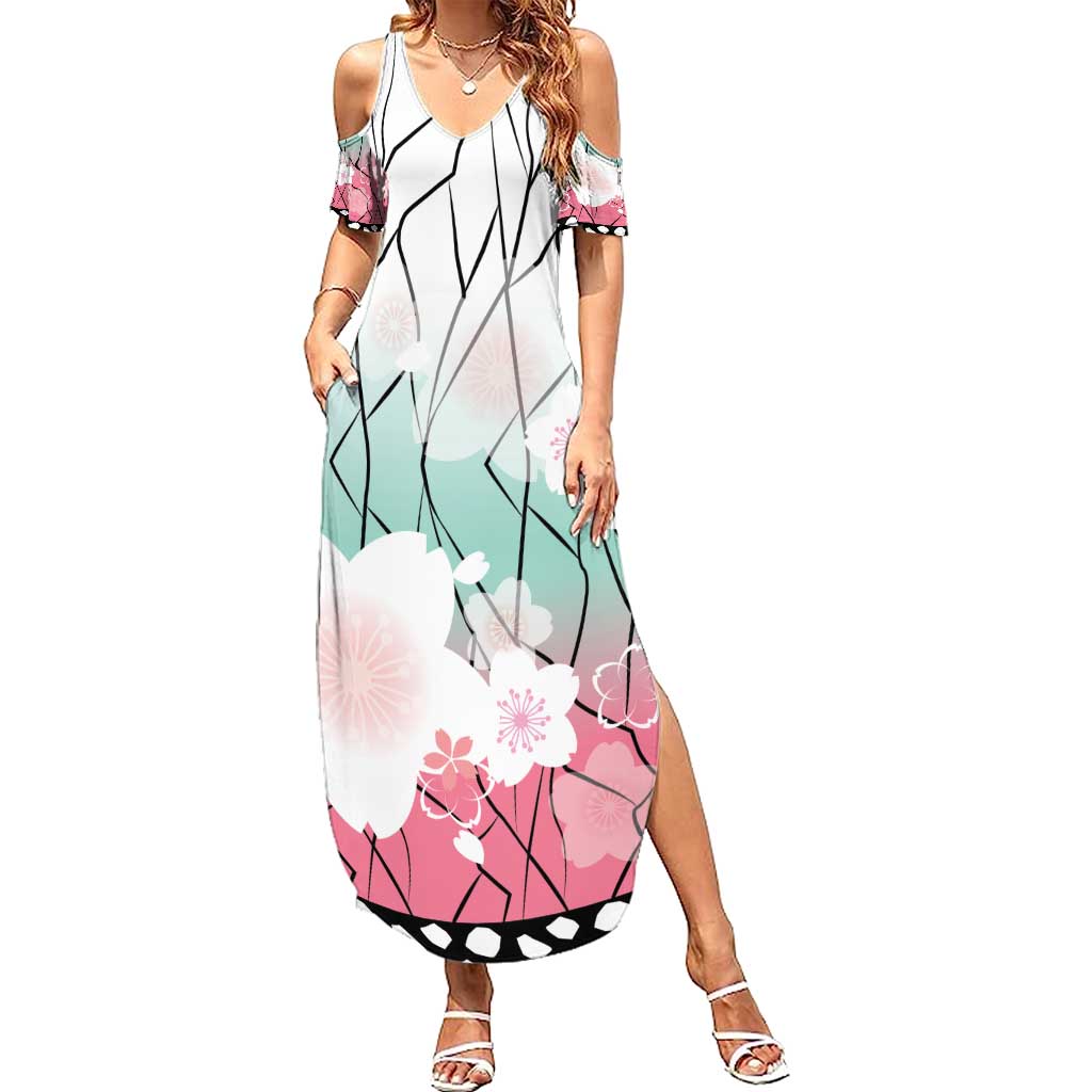 Japanese Kocho Pattern Family Matching Summer Maxi Dress and Hawaiian Shirt Insect Pillar Butterfly Flower Fairy LT9 Mom's Dress Pink - Polynesian Pride