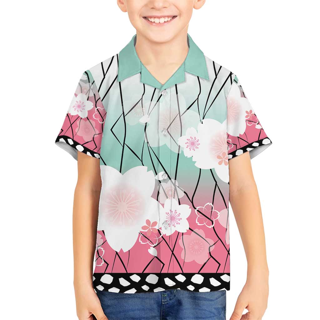 Japanese Kocho Pattern Family Matching Summer Maxi Dress and Hawaiian Shirt Insect Pillar Butterfly Flower Fairy LT9 Son's Shirt Pink - Polynesian Pride