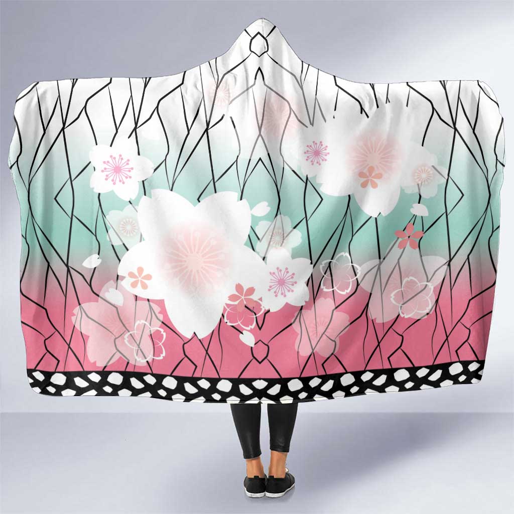Japanese Kocho Pattern Hooded Blanket Insect Pillar Butterfly Flower Fairy LT9 One Size Pink - Polynesian Pride