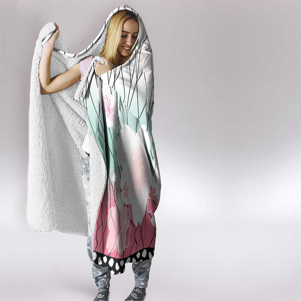 Japanese Kocho Pattern Hooded Blanket Insect Pillar Butterfly Flower Fairy - Polynesian Pride