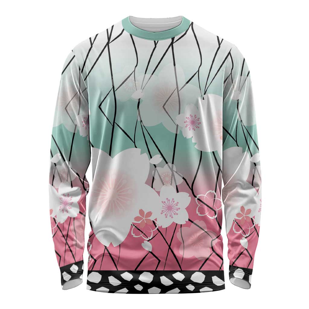 Japanese Kocho Pattern Long Sleeve Shirt Insect Pillar Butterfly Flower Fairy LT9 Unisex Pink - Polynesian Pride