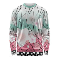 Japanese Kocho Pattern Long Sleeve Shirt Insect Pillar Butterfly Flower Fairy LT9 Unisex Pink - Polynesian Pride