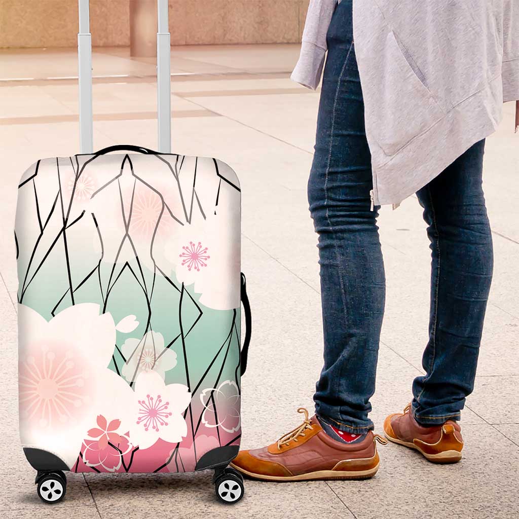Japanese Kocho Pattern Luggage Cover Insect Pillar Butterfly Flower Fairy LT9 Pink - Polynesian Pride