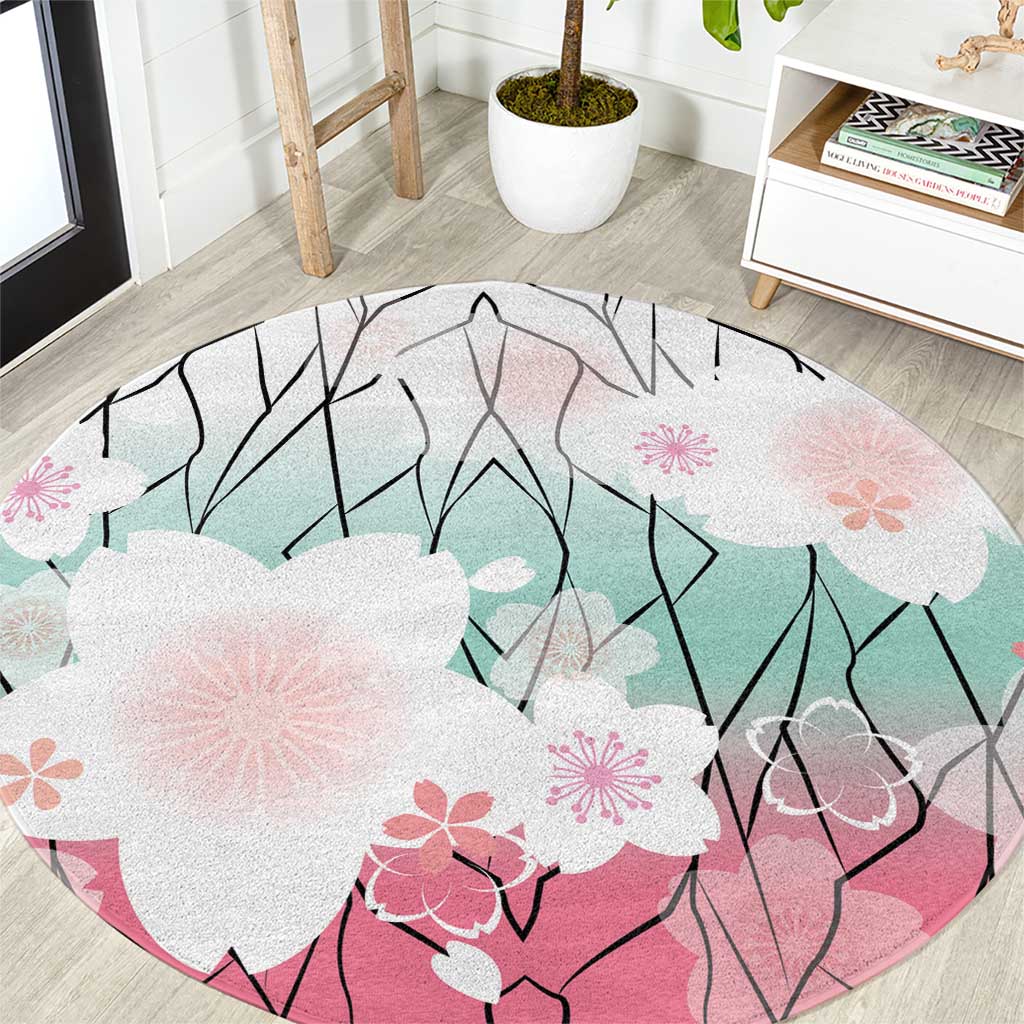 Japanese Kocho Pattern Round Carpet Insect Pillar Butterfly Flower Fairy LT9 Pink - Polynesian Pride
