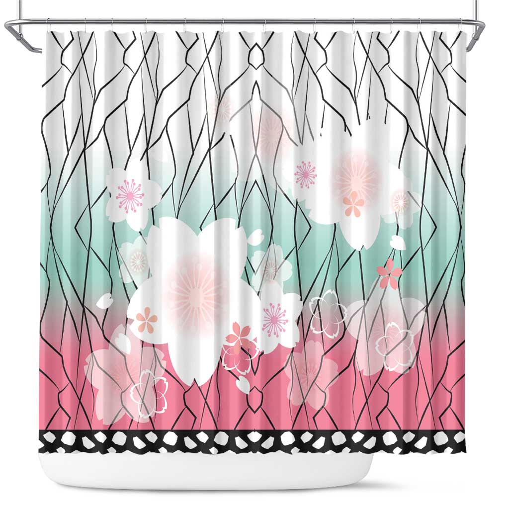 Japanese Kocho Pattern Shower Curtain Insect Pillar Butterfly Flower Fairy LT9 Pink - Polynesian Pride