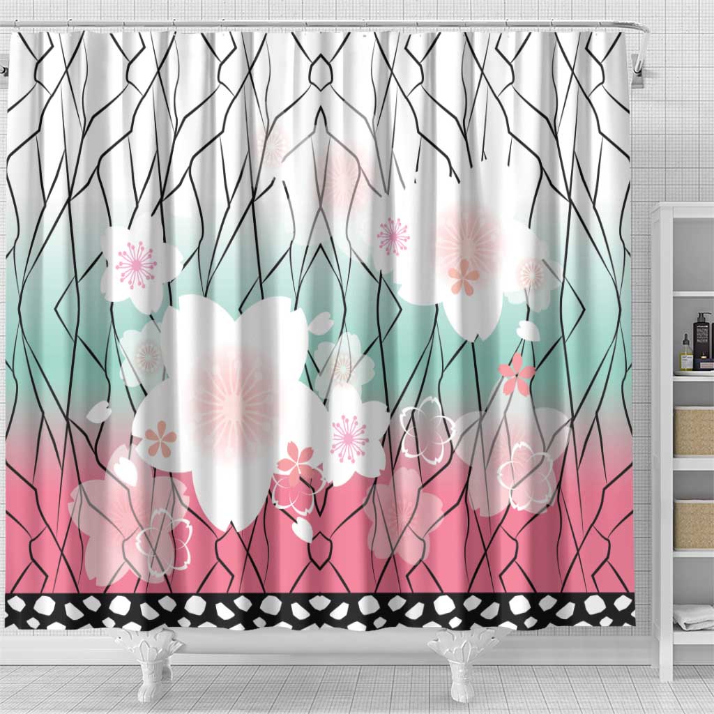 Japanese Kocho Pattern Shower Curtain Insect Pillar Butterfly Flower Fairy - Polynesian Pride