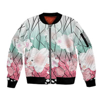 Japanese Kocho Pattern Sleeve Zip Bomber Jacket Insect Pillar Butterfly Flower Fairy LT9 Unisex Pink - Polynesian Pride