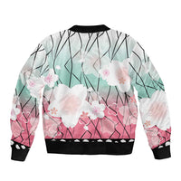 Japanese Kocho Pattern Sleeve Zip Bomber Jacket Insect Pillar Butterfly Flower Fairy LT9 - Polynesian Pride