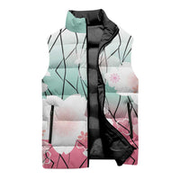 Japanese Kocho Pattern Sleeveless Puffer Jacket Insect Pillar Butterfly Flower Fairy LT9 - Polynesian Pride
