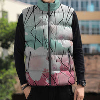 Japanese Kocho Pattern Sleeveless Puffer Jacket Insect Pillar Butterfly Flower Fairy LT9 - Polynesian Pride