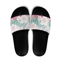 Japanese Kocho Pattern Slide Sandals Insect Pillar Butterfly Flower Fairy LT9 Pink - Polynesian Pride