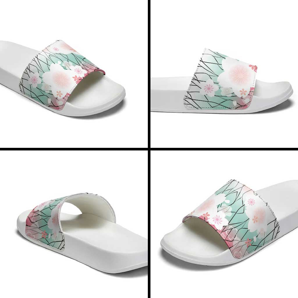 Japanese Kocho Pattern Slide Sandals Insect Pillar Butterfly Flower Fairy LT9 - Polynesian Pride