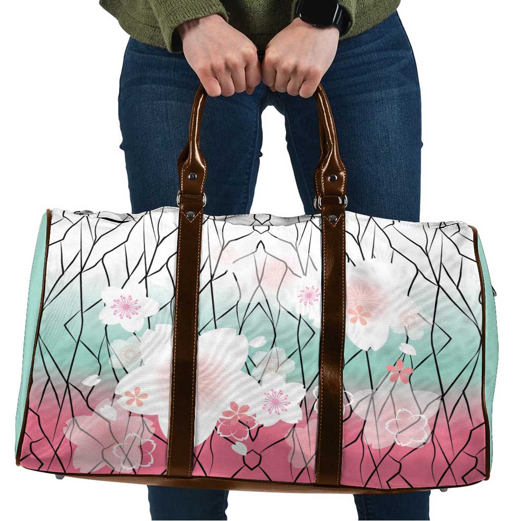 Japanese Kocho Pattern Travel Bag Insect Pillar Butterfly Flower Fairy LT9 Pink - Polynesian Pride