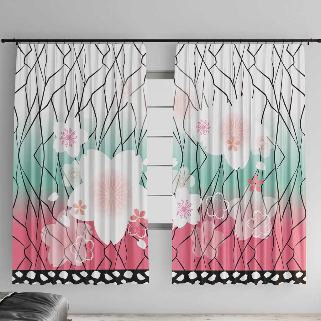 Japanese Kocho Pattern Window Curtain Insect Pillar Butterfly Flower Fairy LT9 With Hooks Pink - Polynesian Pride