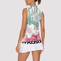Japanese Kocho Pattern Women Sleeveless Polo Shirt Insect Pillar Butterfly Flower Fairy LT9 - Polynesian Pride