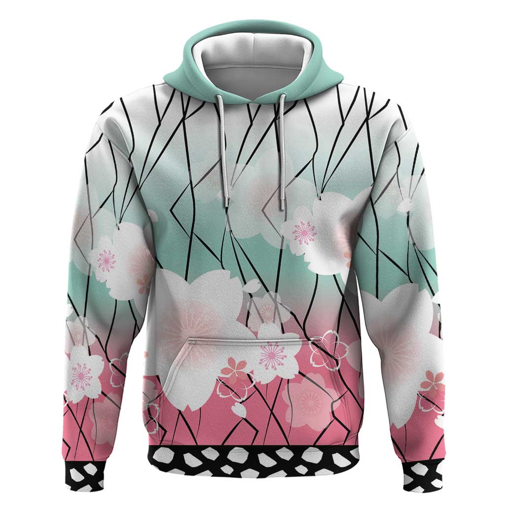 Japanese Kocho Pattern Zip Hoodie Insect Pillar Butterfly Flower Fairy - Polynesian Pride