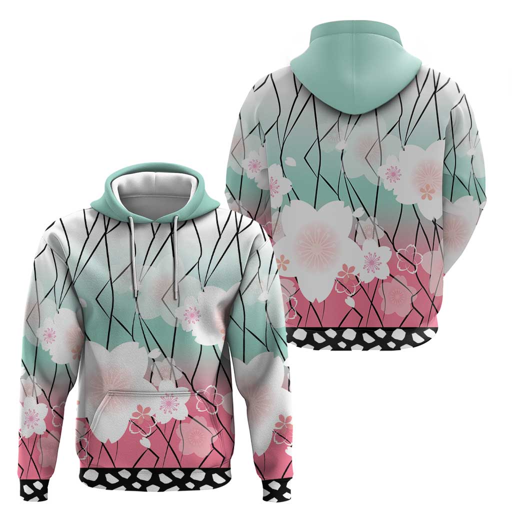 Japanese Kocho Pattern Zip Hoodie Insect Pillar Butterfly Flower Fairy - Polynesian Pride