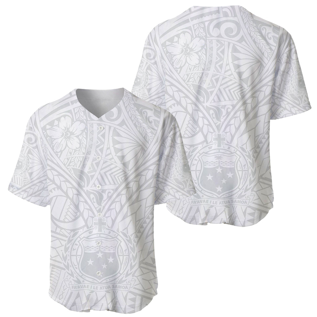 Samoa Lotu Tamaiti Baseball Jersey Polynesian White Sunday Simple LT9 - Polynesian Pride