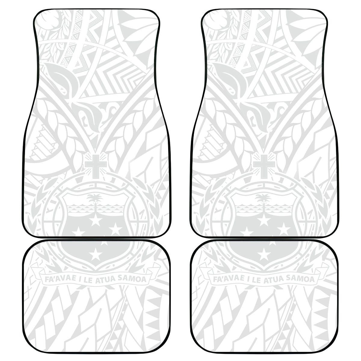 Samoa Lotu Tamaiti Car Mats Polynesian White Sunday Simple LT9 White - Polynesian Pride