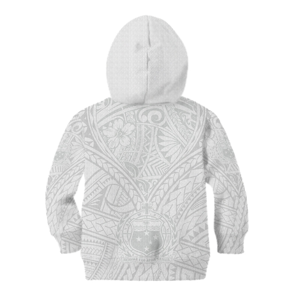 Samoa Lotu Tamaiti Kid Hoodie Polynesian White Sunday Simple LT9 - Polynesian Pride