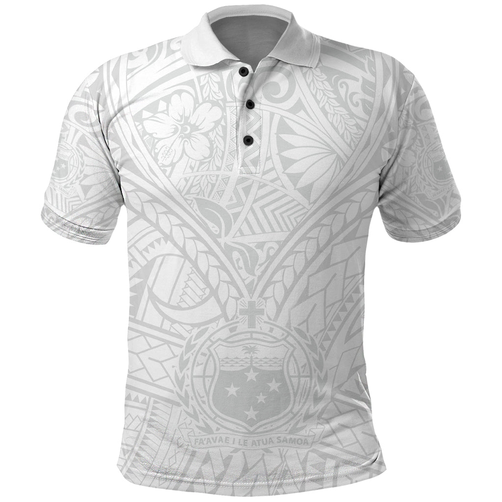 Samoa Lotu Tamaiti Polo Shirt Polynesian White Sunday Simple LT9 White - Polynesian Pride