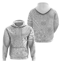 Samoa Lotu Tamait Hoodie Tropical Plant White Sunday With Polynesia Pattern LT9 - Polynesian Pride
