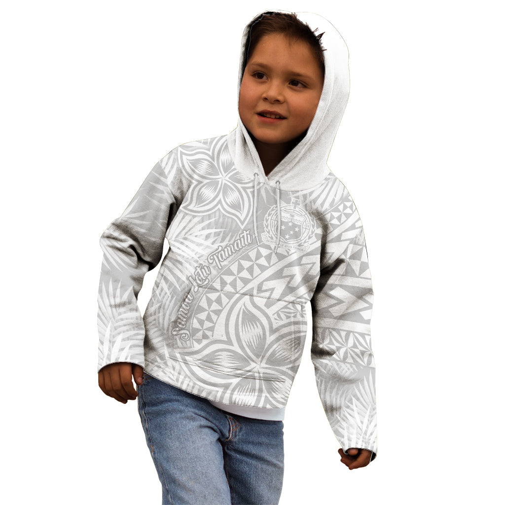Samoa Lotu Tamait Kid Hoodie Tropical Plant White Sunday With Polynesia Pattern LT9 - Polynesian Pride