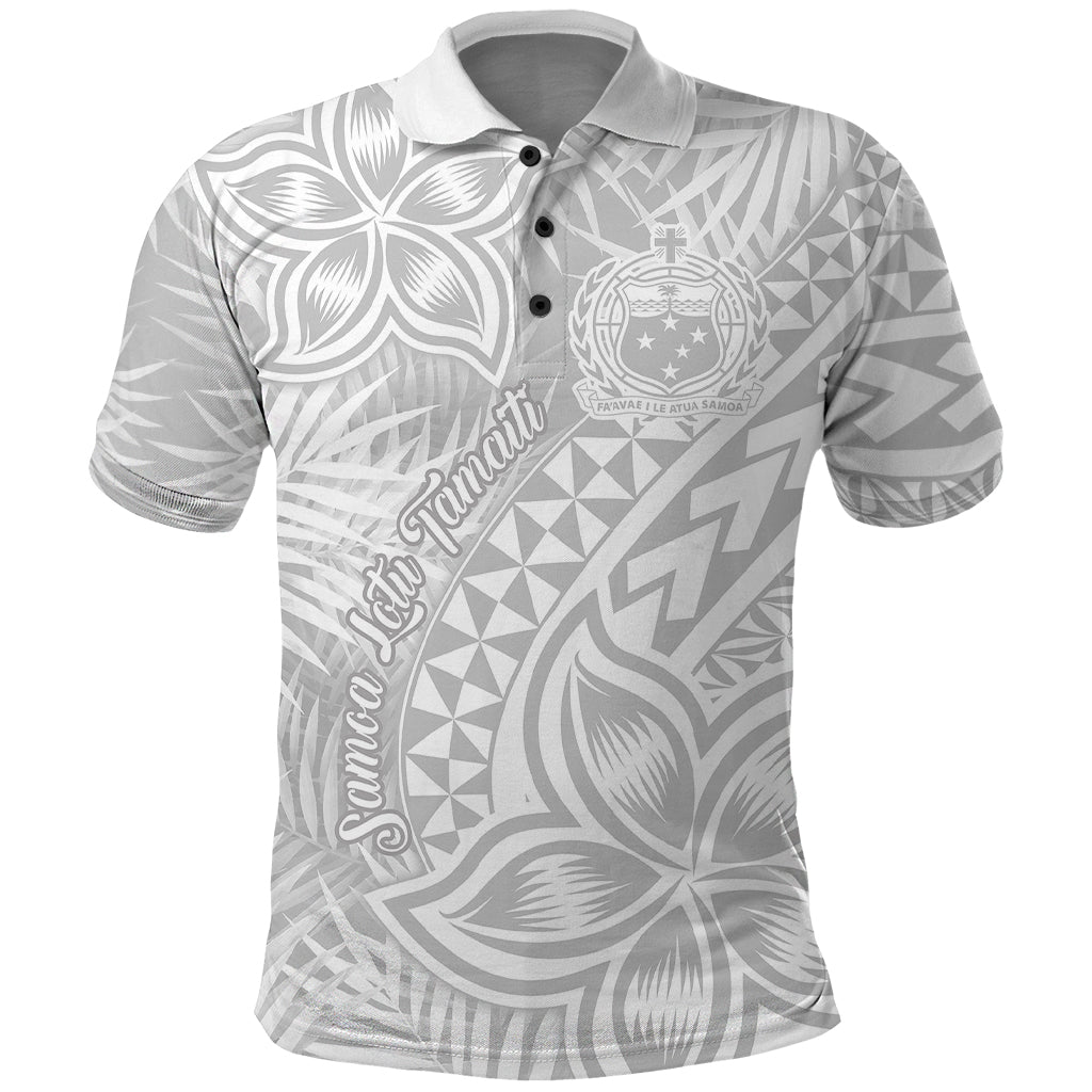 Samoa Lotu Tamait Polo Shirt Tropical Plant White Sunday With Polynesia Pattern LT9 White - Polynesian Pride