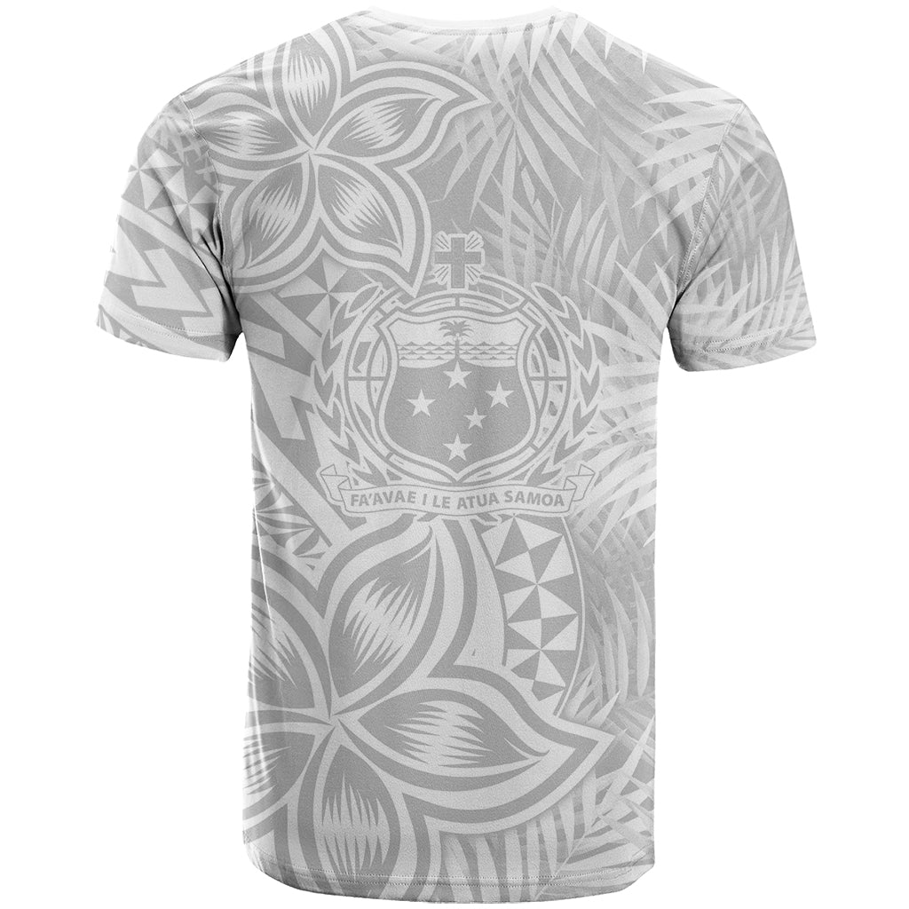 Samoa Lotu Tamait T Shirt Tropical Plant White Sunday With Polynesia Pattern LT9 - Polynesian Pride