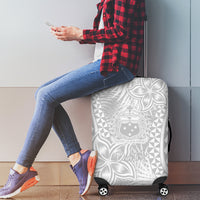 Personalised Samoa Lotu Tamait Luggage Cover Tropical Plant White Sunday With Polynesia Pattern LT9 - Polynesian Pride