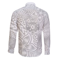 Personalised Tonga White Sunday Family Matching Long Sleeve Bodycon Dress and Hawaiian Shirt Tropical Plant With Polynesian Pattern LT9 - Polynesian Pride