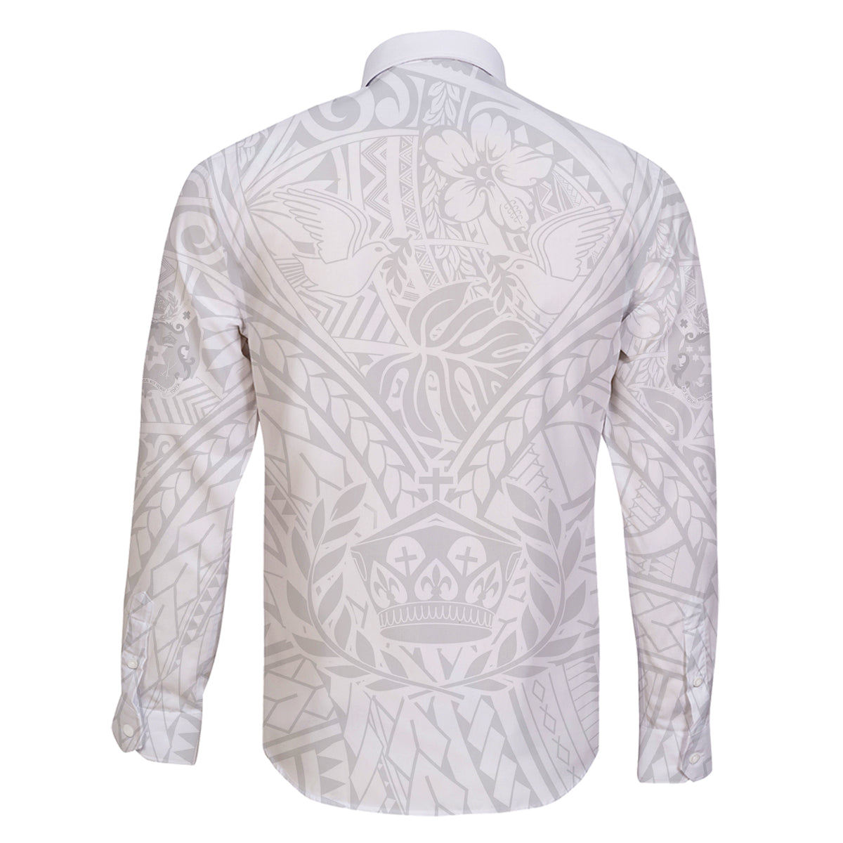 Tonga White Sunday Family Matching Mermaid Dress and Hawaiian Shirt Polynesian Plumeria Tribal Simple LT9 - Polynesian Pride