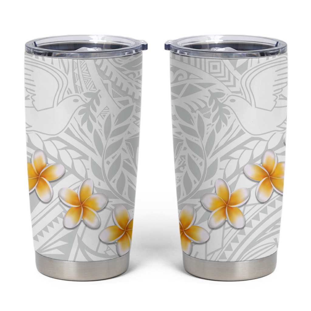 Tonga White Sunday Tumbler Cup Polynesian Tribal Simple