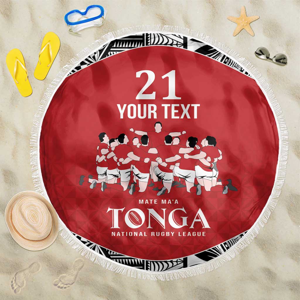 Custom Tonga Rugby Mate Ma'a Beach Blanket Tonga XIII Make History Pacific Champions