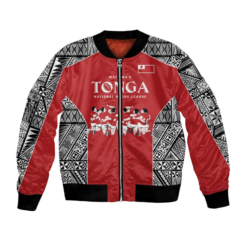 Custom Tonga Rugby Mate Ma'a Bomber Jacket Tonga XIII Make History Pacific Champions