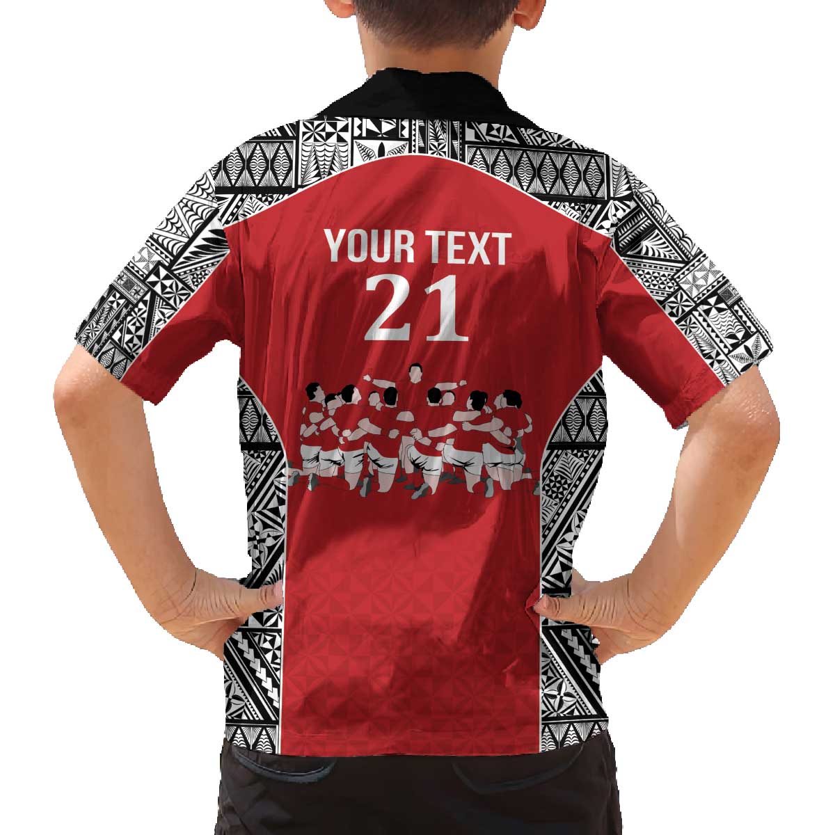 Custom Tonga Rugby Mate Ma'a Family Matching Off The Shoulder Long Sleeve Dress and Hawaiian Shirt Tonga XIII Make History Pacific Champions LT9 - Polynesian Pride