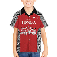 Custom Tonga Rugby Mate Ma'a Family Matching Puletasi and Hawaiian Shirt Tonga XIII Make History Pacific Champions LT9 Son's Shirt Red - Polynesian Pride