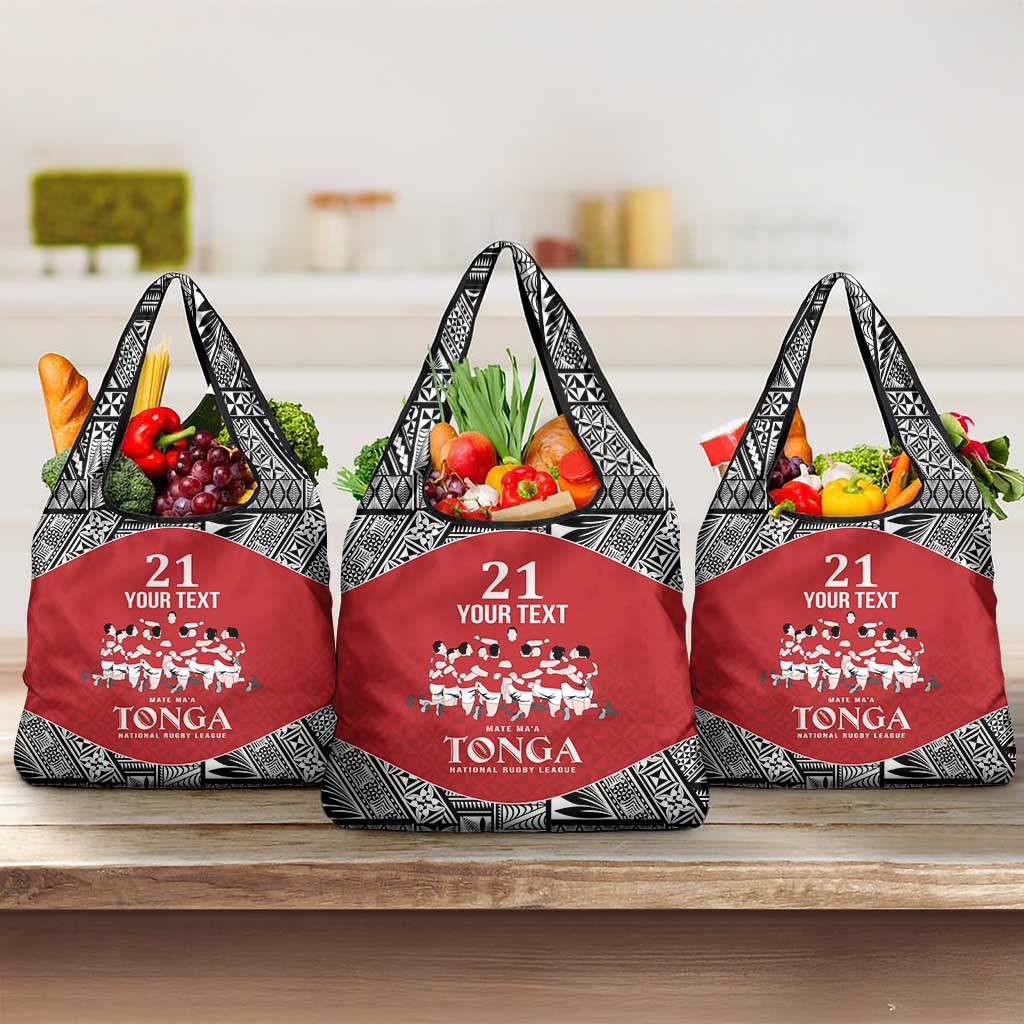 Custom Tonga Rugby Mate Ma'a Grocery Bag Tonga XIII Make History Pacific Champions