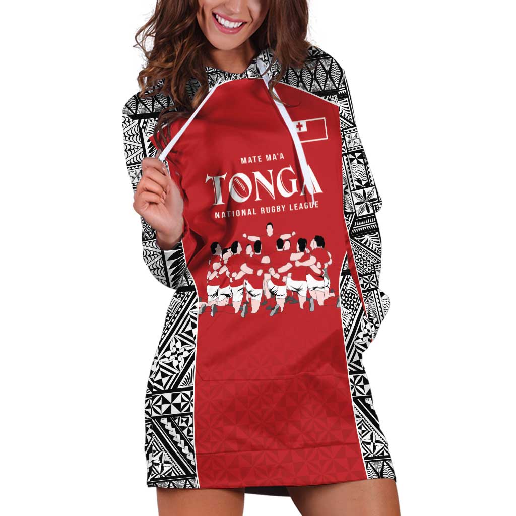 Custom Tonga Rugby Mate Ma'a Hoodie Dress Tonga XIII Make History Pacific Champions LT9 Red - Polynesian Pride